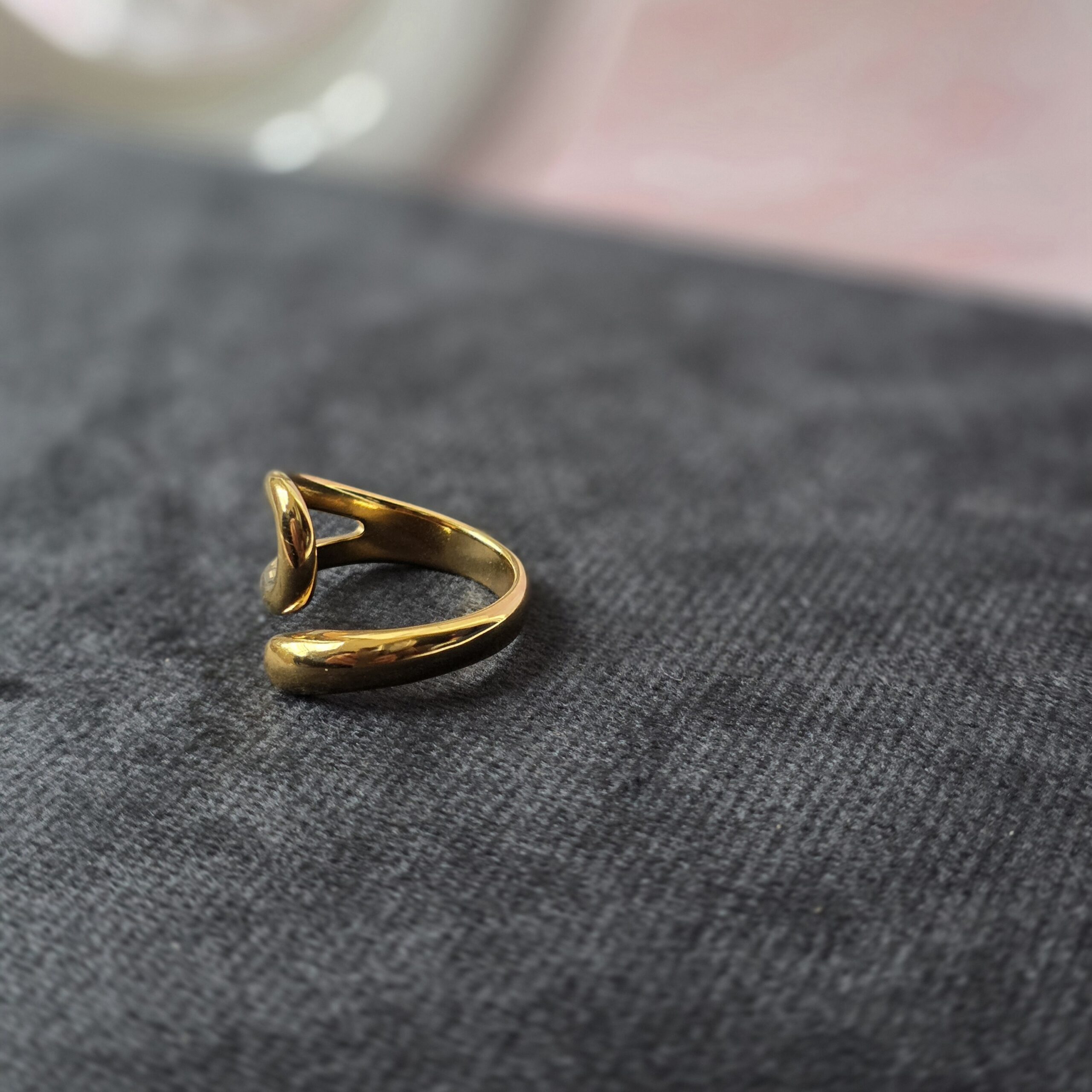 Golden Loop Statement Ring - Image 4